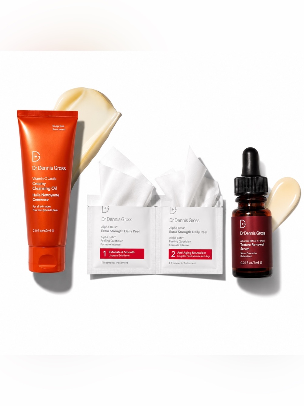 Dr Dennis Gross Vitamin C Cleansing Oil / Advanced Retinol Texture Serum